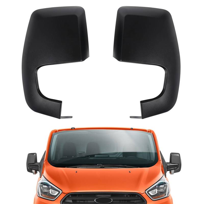 Paar Ersatz Spiegelkappen Kompatibel mit Ford Transit Custom 2012-2023 Rückspiegel Kappe Abdeckung Links & Rechts Schwarz von RASHION