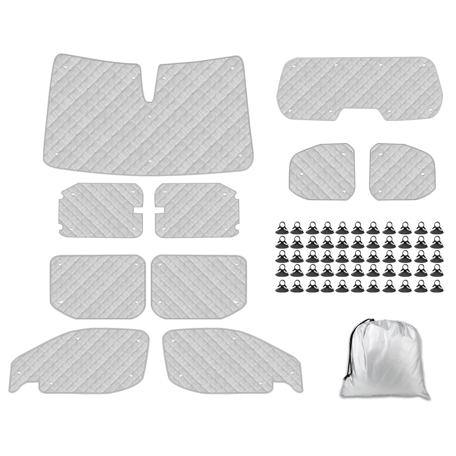 Sonnenschutz Frontscheibe Kompatibel mit Citroen Berlingo Peugeot Partner Opel Combo (SWB) 2018-2025, 10PCS Thermomatte Auto Sonnenblende Frontscheibenabdeckung, Windschutzscheiben Innen Verdunkelung von RASHION