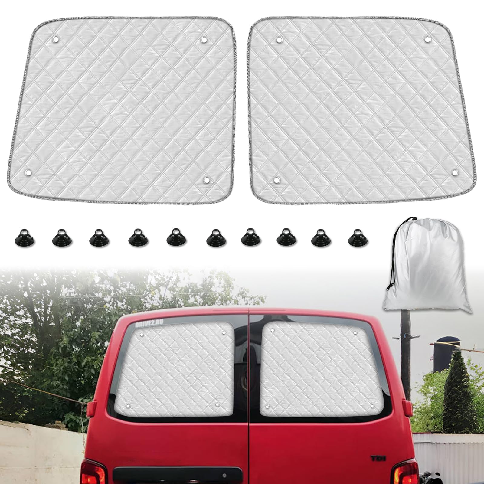 Sonnenschutz Kompatibel mit VW T5 T6 2003-2024 Heckklappe Thermomatte Auto Innen Sonnenblende Sonnenschutz Kompatibel mit VW T5 T6 2003-2024 Heckklappe Thermomatte Auto Innen Sonnenblende von RASHION