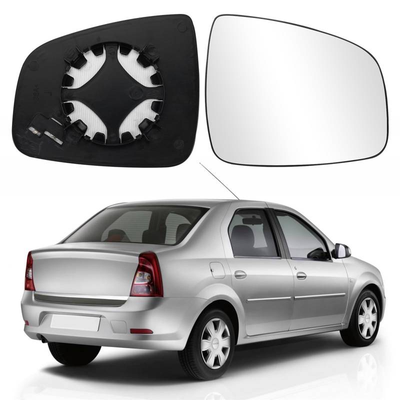 Spiegelglas Heizbar Kompatibel mit Dacia Sandero 08-13 / Duster 14-17 / Logan 08-13 Spiegelglas Außenspiegel Glas (Rechts) von RASHION