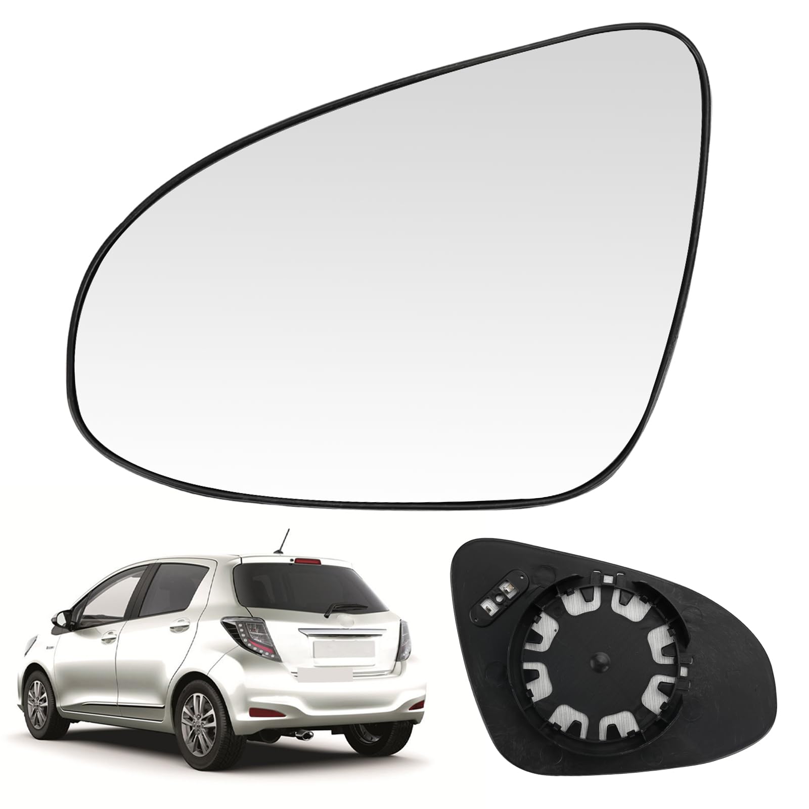 Spiegelglas Heizbar Kompatibel mit Toyota Yaris 2014-2018 Spiegelglas Außenspiegel Glas (Links) von RASHION