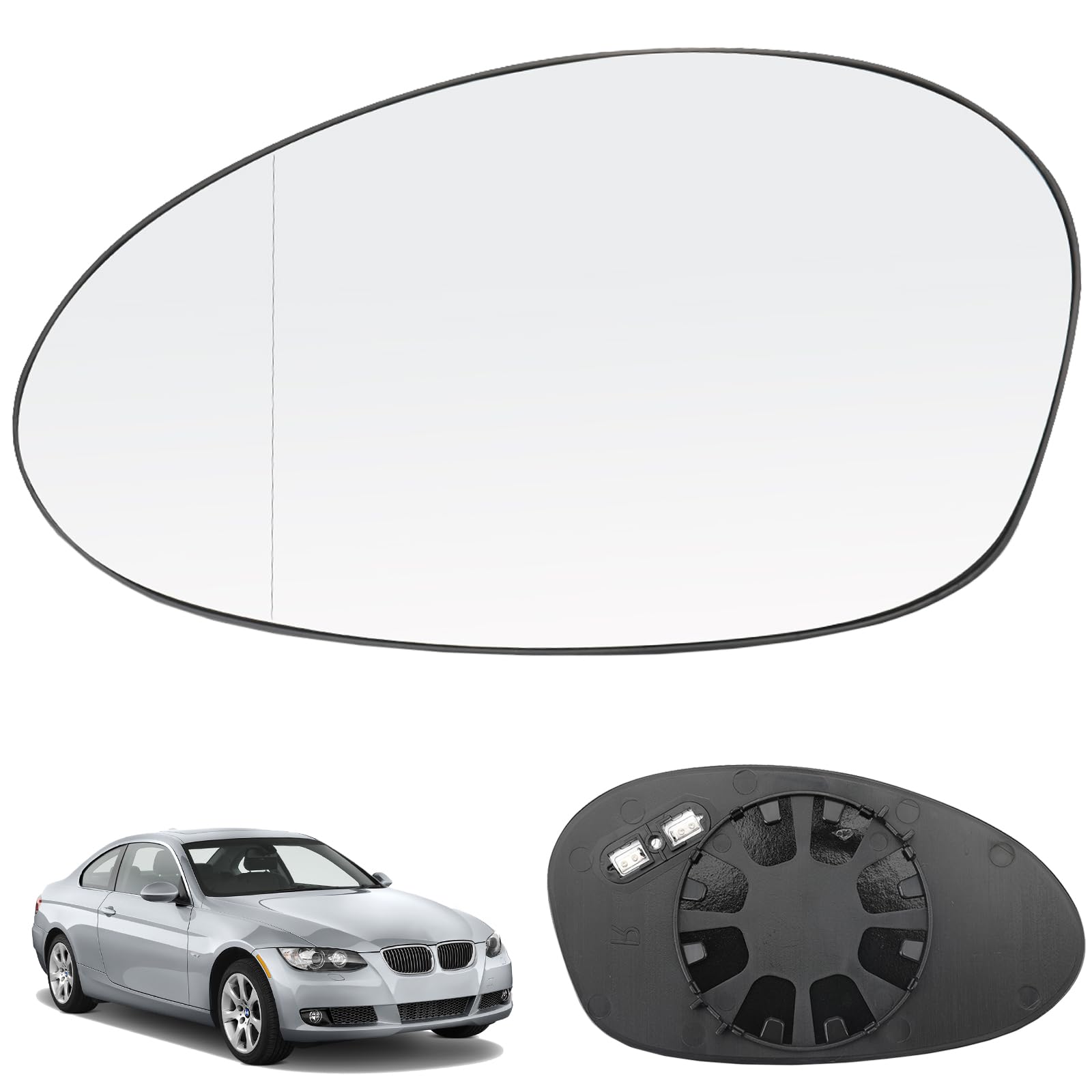 Spiegelglas Heizbar Links Kompatibel mit BMW 1 3 Series E81 E87 E82 E88 E90 E91 E92 E93 Pre-Facelift 2005-2008 Spiegelglas Außenspiegel Glas von RASHION