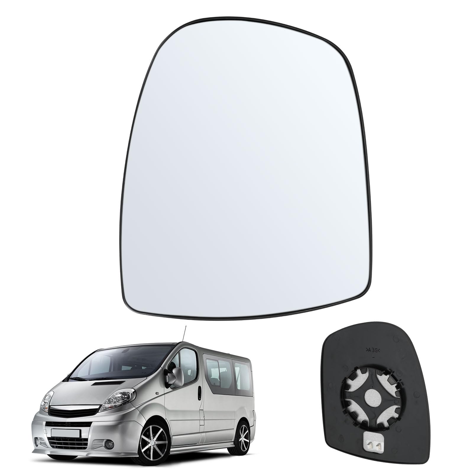Spiegelglas Heizbar Links Kompatibel mit Renault Trafic MK2 / Opel Vivaro A/Nissan Primastar (2001-2014) Spiegelglas Außenspiegel Glas von RASHION