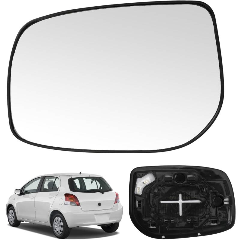 Spiegelglas Heizbar Links Kompatibel mit Toyota Yaris 2006-2012 Spiegelglas Außenspiegel Glas von RASHION