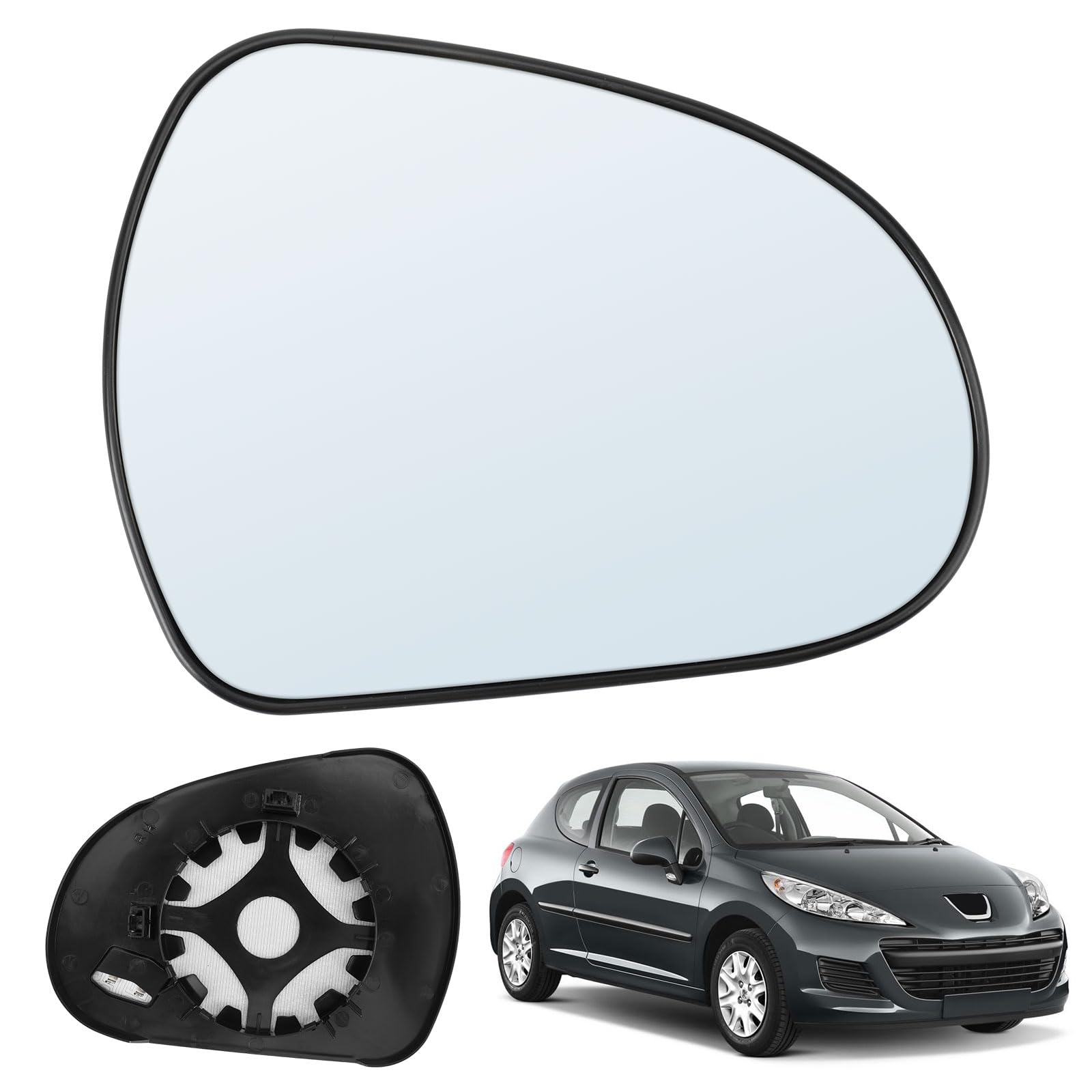 Spiegelglas Heizbar Rechts Kompatibel mit Peugeot 207 2006-2014/308 2007-2013 Spiegelglas Außenspiegel Glas von RASHION