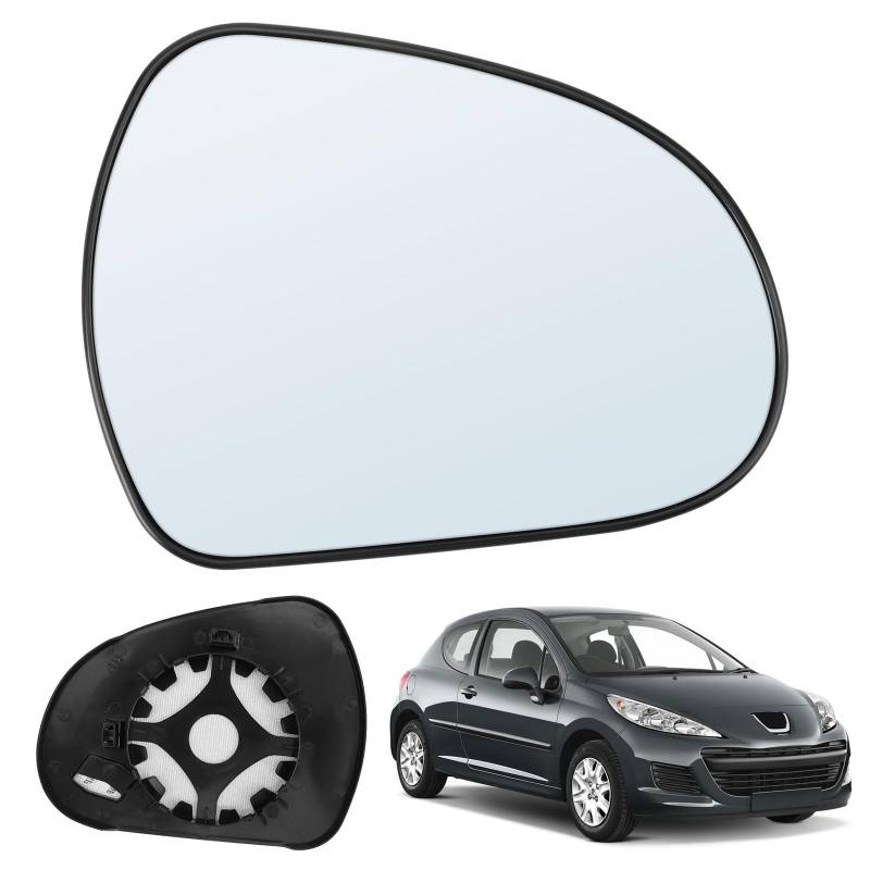 Spiegelglas Heizbar Rechts Kompatibel mit Peugeot 207 2006-2014/308 2007-2013 Spiegelglas Außenspiegel Glas von RASHION