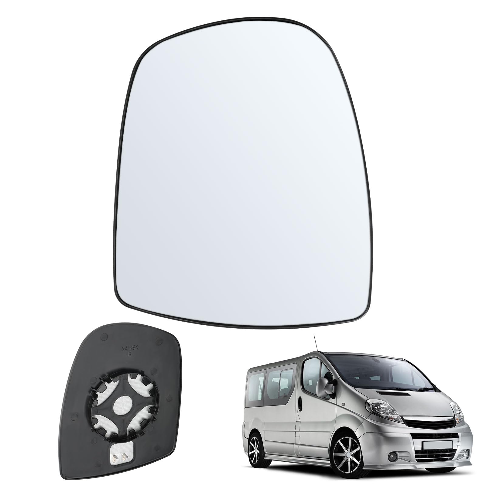 Spiegelglas Heizbar Rechts Kompatibel mit Renault Trafic MK2 / Opel Vivaro A/Nissan Primastar (2001-2014) Spiegelglas Außenspiegel Glas von RASHION