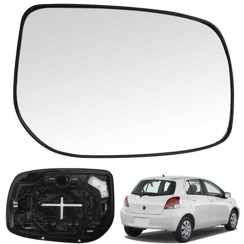 Spiegelglas Heizbar Rechts Kompatibel mit Toyota Yaris 2006-2012 Spiegelglas Außenspiegel Glas von RASHION