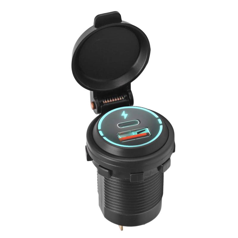 12 V USB -Ladegerät, IP66 PD Typ C QC 3.0 -Ladegerät, Schnelles Laden mit Mehreren Ladevorgängen für Auto -Motorradboot -RV ATV von RASTKY