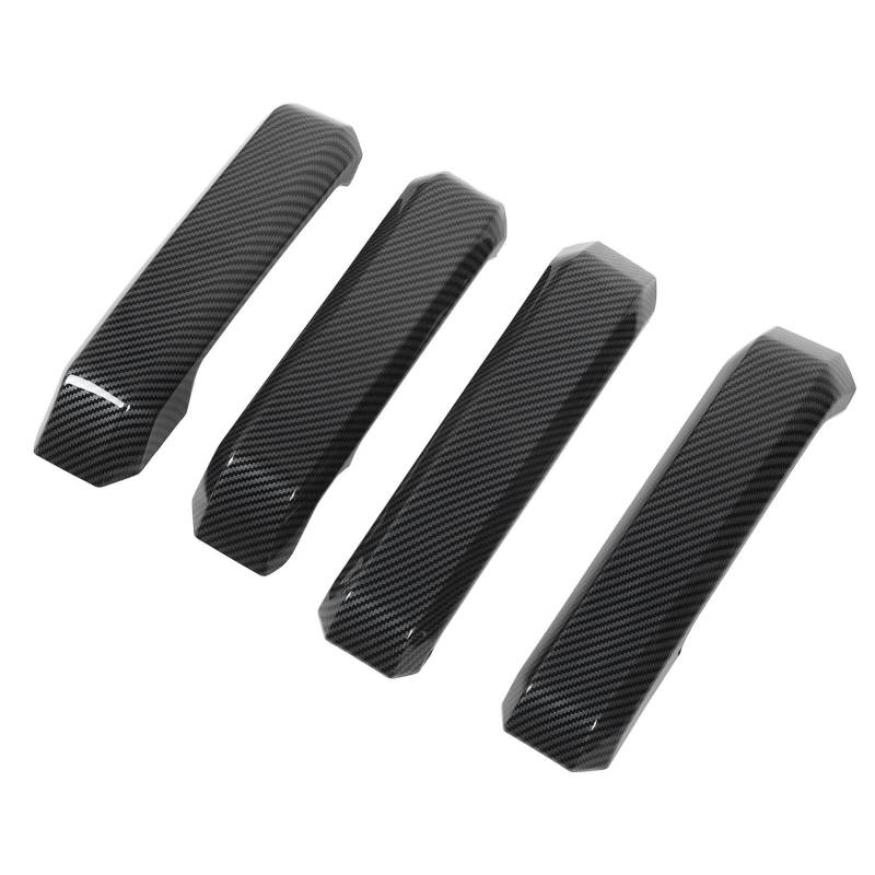 4pcs Kohlefasermuster Innere Türgriffe Abdeckungsverkleidung Aufkleber Kratzerschutz Innenraumverkleidung, ABS -Klebstoff -Autogriff Beschütze, Einfache Installation für von RASTKY