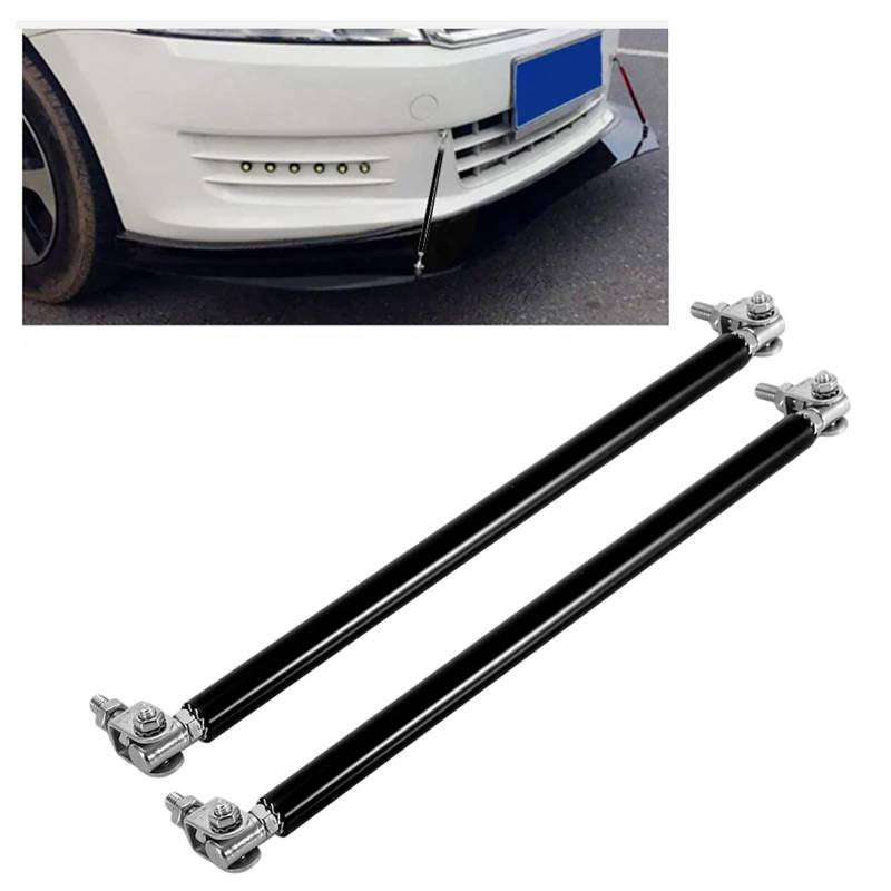 Auto Stoßstangenstangen Helle Farbdekoration Einfach zu Installierende Stoßstangenlippenstrebe für Alle Modelle (Black) von RASTKY
