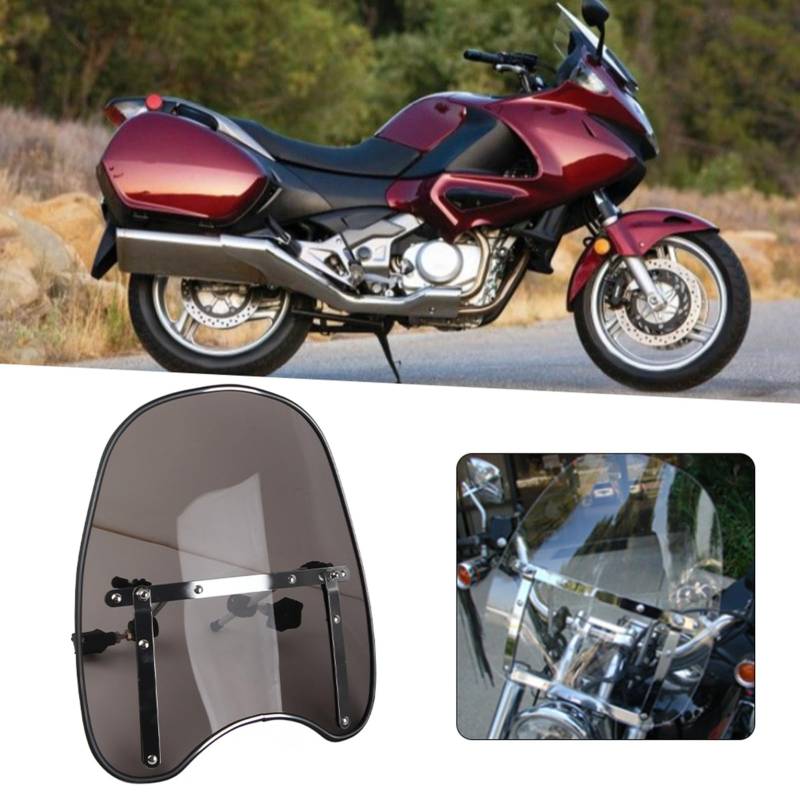 Universelle Windschutzscheibe Stylische Windschutzscheibe 360 ​​° Einstellbare Montageanpassung für Victory Motorcycle 22-25 Mm Lenker (Geräuchert) von RASTKY