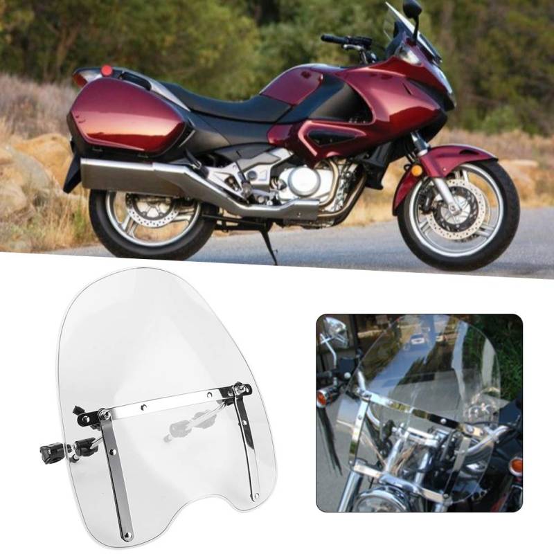 Universelle Windschutzscheibe Stylische Windschutzscheibe 360 ​​° Einstellbare Montageanpassung für Victory Motorcycle 22-25 Mm Lenker (klar) von RASTKY