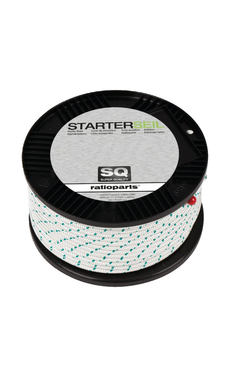 Starterseil Seilzug 4,0 mm x 100 m weiss für Motorsägen & Rasenmäher Starterseil Seilzug 4,0 mm x 100 m weiss für Motorsägen & Rasenmäher von Ratioparts