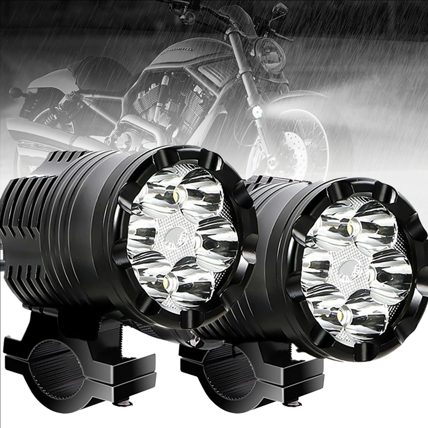 RATSTONE Zusatzscheinwerfer Motorrad,2 PCS Led-Motorradscheinwerfer,Motorrad Led,6000k,Aluminium,Wasserdicht Und Staubdicht,Kompatibel Mit Den Meisten Motorrädern RATSTONE Zusatzscheinwerfer Motorrad,2 PCS Led-Motorradscheinwerfer,Motorrad Led,6000k,Aluminium,Wasserdicht Und Staubdicht,Kompatibel Mit Den Meisten Motorrädern von RATSTONE