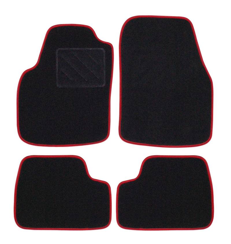 RAU DAKSRO0916 Nadelfilz Fußmatten Schwarz mit Einfassung Rot Corolla ab Bj. 01/14 mit Mattenhalter Fahrermatte von RAU