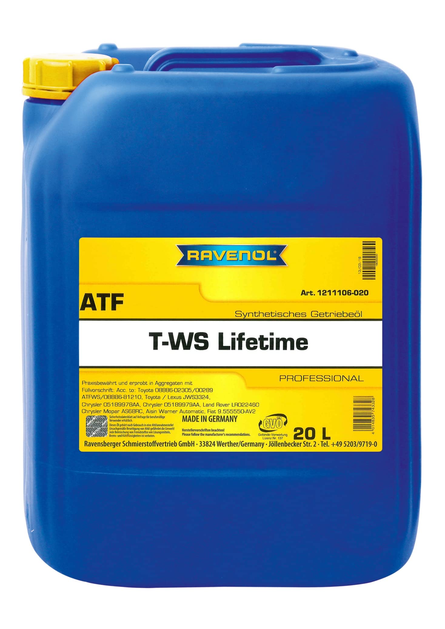 RAVENOL ATF T-WS Lifetime von RAVENOL