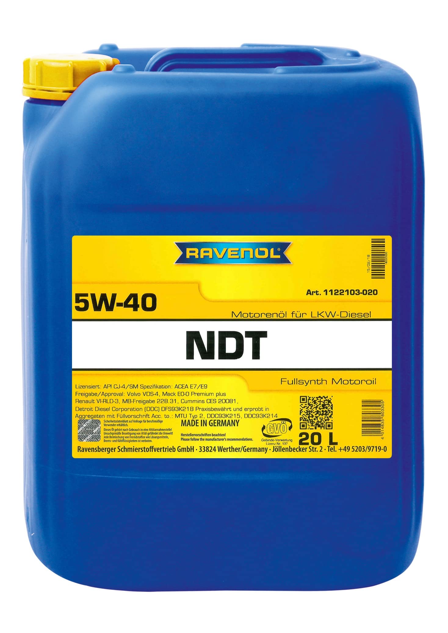 RAVENOL NDT Nord Duty Truck SAE 5W-40 von RAVENOL