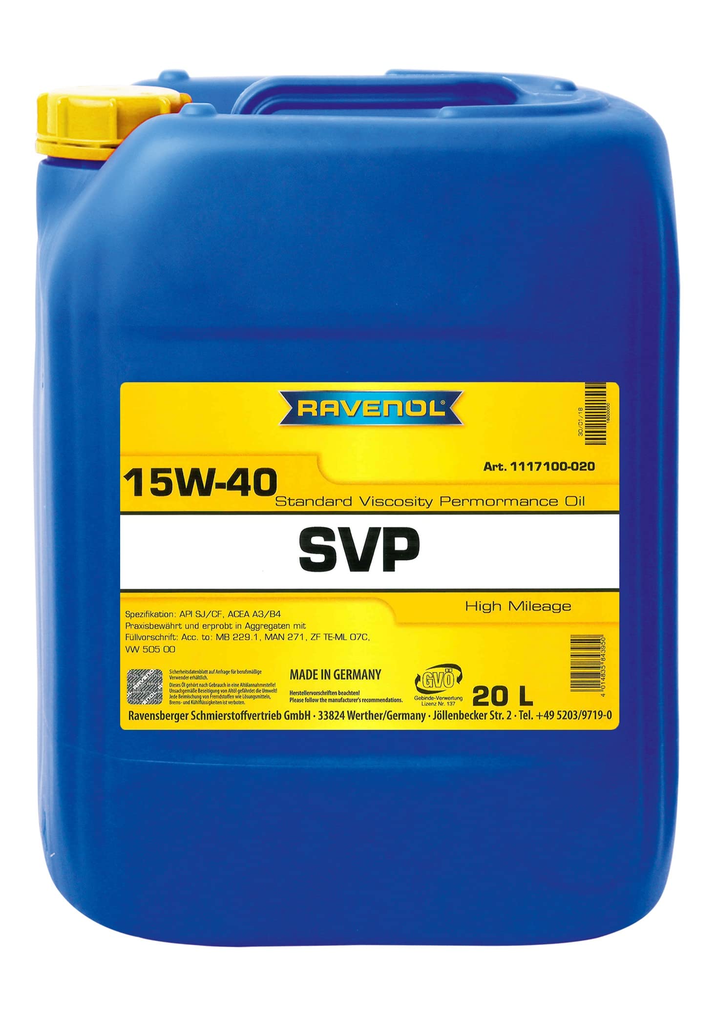 RAVENOL SVP Stand Viscos Perform Oil SAE 15W-40 RAVENOL SVP Stand Viscos Perform Oil SAE 15W-40 von RAVENOL