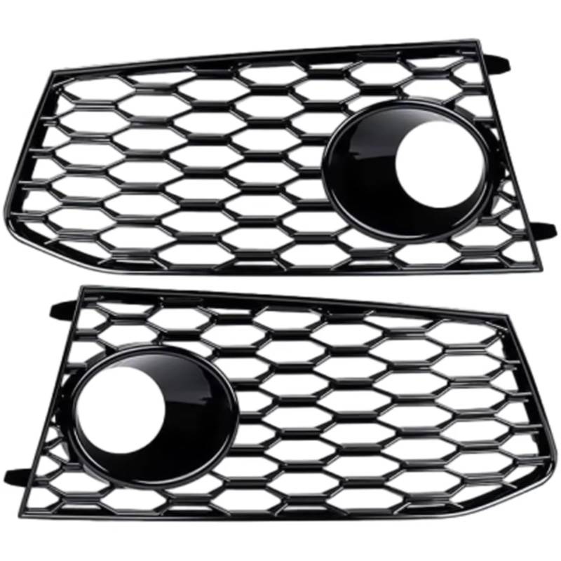RAVTAKL Auto Nebelscheinwerfer Gitter Kompatibel Mit RS7 2014 2015 2016 2017 2018 Honeycomb Mesh Frontstoßstange Unterer Nebelscheinwerfer Grill Grille 4G8807681G 4G8807682G von RAVTAKL