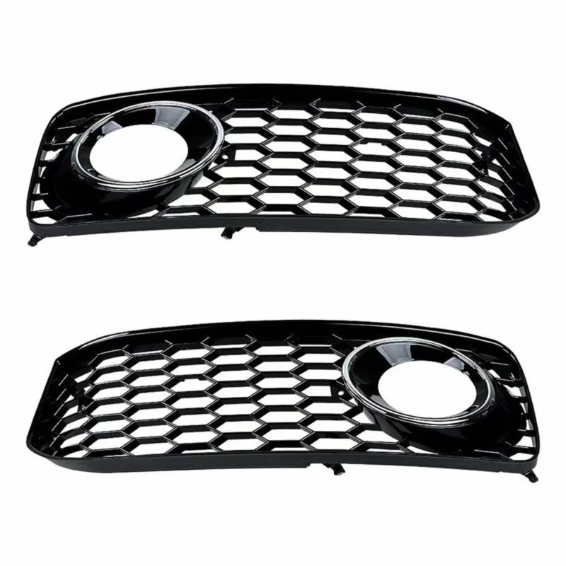 RAVTAKL Auto Nebelscheinwerfer Gitter Kompatibel mit A5 B8 S5 2008 2009 2010 2011 2012, 2 Stück A5 Auto Frontstoßstange Nebelscheinwerfer Lampengitter Grillabdeckung Mesh Honeycomb(Chrome) von RAVTAKL