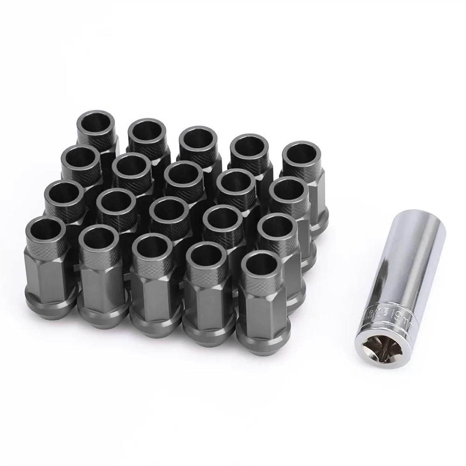 RAVTAKL Radnabenschraube 19HEX-Schlüssel-Radmuttern Radbolzenlänge Radschrauben Radmuttern 50 Mm Aluminiumlegierung M12x1,5 M12x1,25 M14x1,5(Gray,M12x1.5) von RAVTAKL