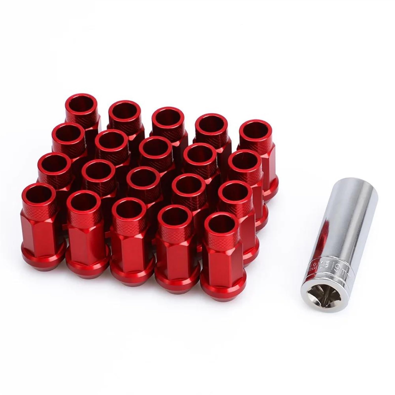 RAVTAKL Radnabenschraube 19HEX-Schlüssel-Radmuttern Radbolzenlänge Radschrauben Radmuttern 50 Mm Aluminiumlegierung M12x1,5 M12x1,25 M14x1,5(Red,M12x1.25) von RAVTAKL