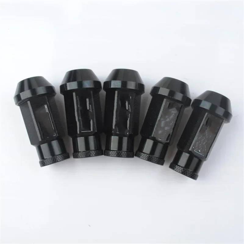 RAVTAKL Radnabenschraube Auto-Radmuttern Radmuttern Schrauben Radschrauben M12 X 1,5 M12 X 1,25 Aluminiumlegierung, 50 Mm, 35 Mm, 20 Stück(Black,M12x1.25) von RAVTAKL