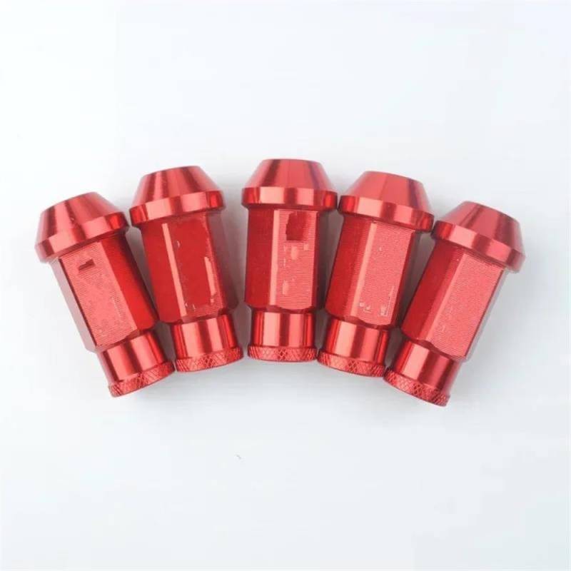 RAVTAKL Radnabenschraube Auto-Radmuttern Radmuttern Schrauben Radschrauben M12 X 1,5 M12 X 1,25 Aluminiumlegierung, 50 Mm, 35 Mm, 20 Stück(Red,M12x1.5) von RAVTAKL