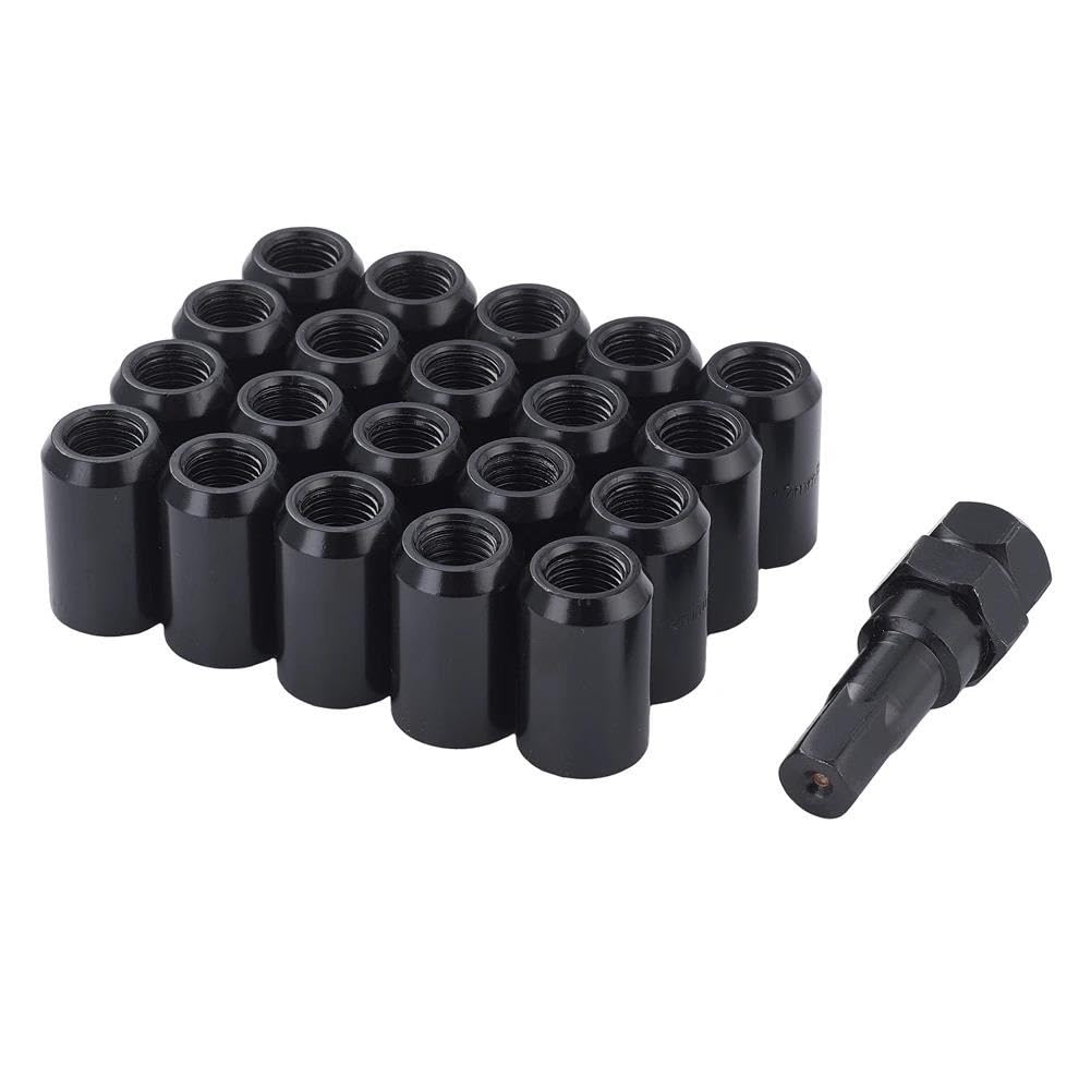 RAVTAKL Radnabenschraube Auto-Radmuttern Sechskant 20 Mm M12 X 1,25 M12 X 1,5 Radmuttern Zubehör Aluminium Kegel Konische Sitze 20 Stück 32 Mm(Black,M12x1.25) von RAVTAKL