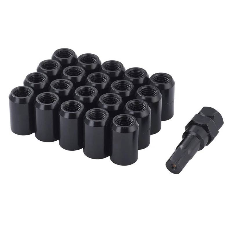 RAVTAKL Radnabenschraube Auto-Radmuttern Sechskant 20 Mm M12 X 1,25 M12 X 1,5 Radmuttern Zubehör Aluminium Kegel Konische Sitze 20 Stück 32 Mm(Black,M12x1.25) von RAVTAKL