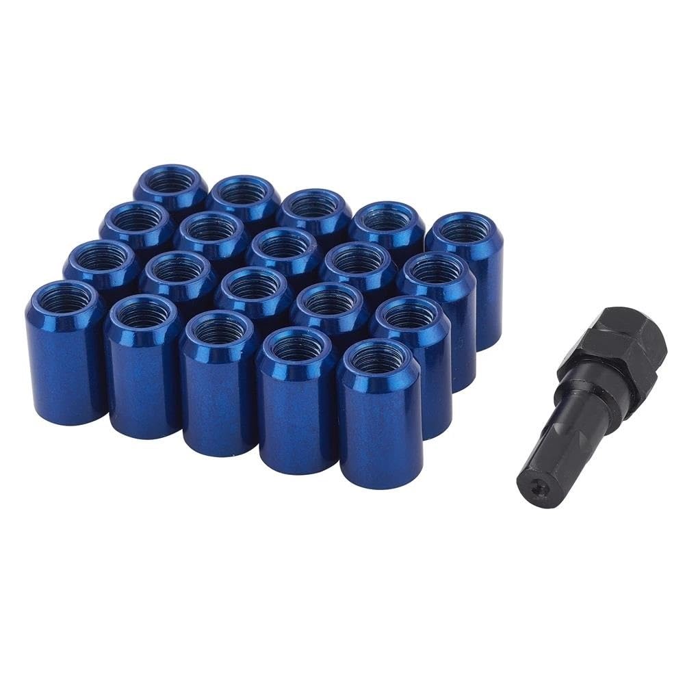 RAVTAKL Radnabenschraube Auto-Radmuttern Sechskant 20 Mm M12 X 1,25 M12 X 1,5 Radmuttern Zubehör Aluminium Kegel Konische Sitze 20 Stück 32 Mm(Blue,M12x1.5) von RAVTAKL