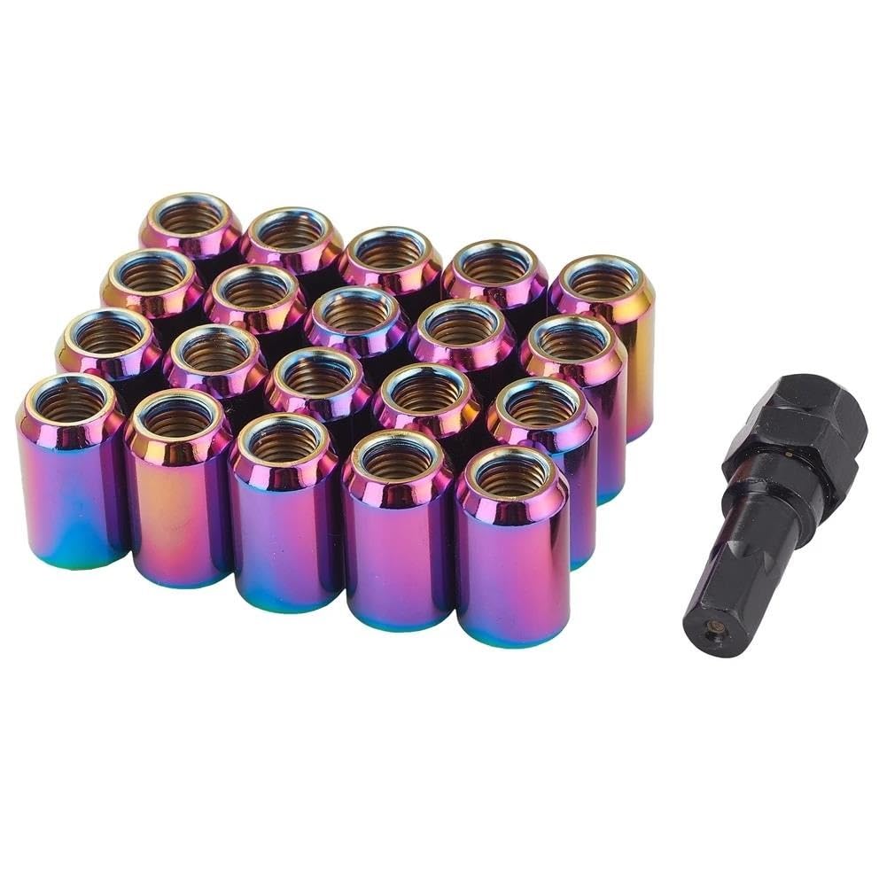 RAVTAKL Radnabenschraube Auto-Radmuttern Sechskant 20 Mm M12 X 1,25 M12 X 1,5 Radmuttern Zubehör Aluminium Kegel Konische Sitze 20 Stück 32 Mm(Colorful,M12x1.5) von RAVTAKL