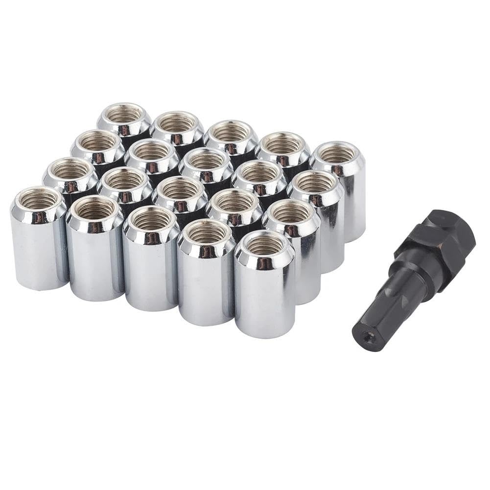 RAVTAKL Radnabenschraube Auto-Radmuttern Sechskant 20 Mm M12 X 1,25 M12 X 1,5 Radmuttern Zubehör Aluminium Kegel Konische Sitze 20 Stück 32 Mm(Silver,M12x1.25) von RAVTAKL
