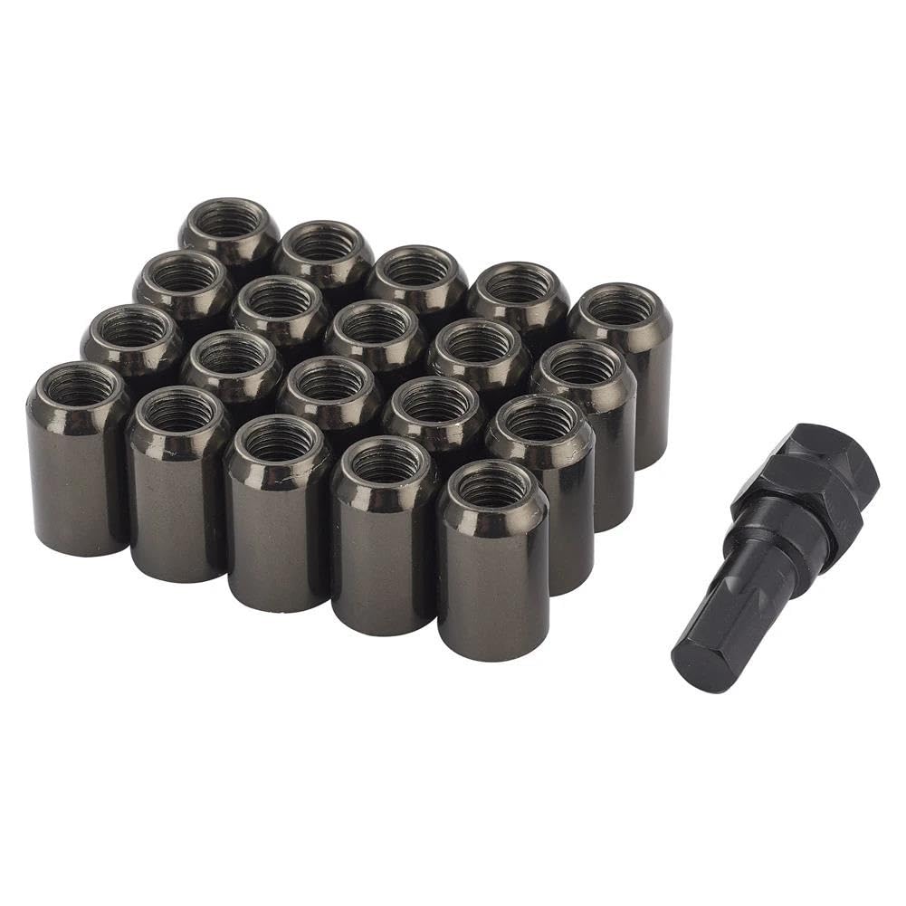 RAVTAKL Radnabenschraube Auto-Radmuttern Sechskant 20 Mm M12 X 1,25 M12 X 1,5 Radmuttern Zubehör Aluminium Kegel Konische Sitze 20 Stück 32 Mm(Titanium Color,M12x1.5) von RAVTAKL
