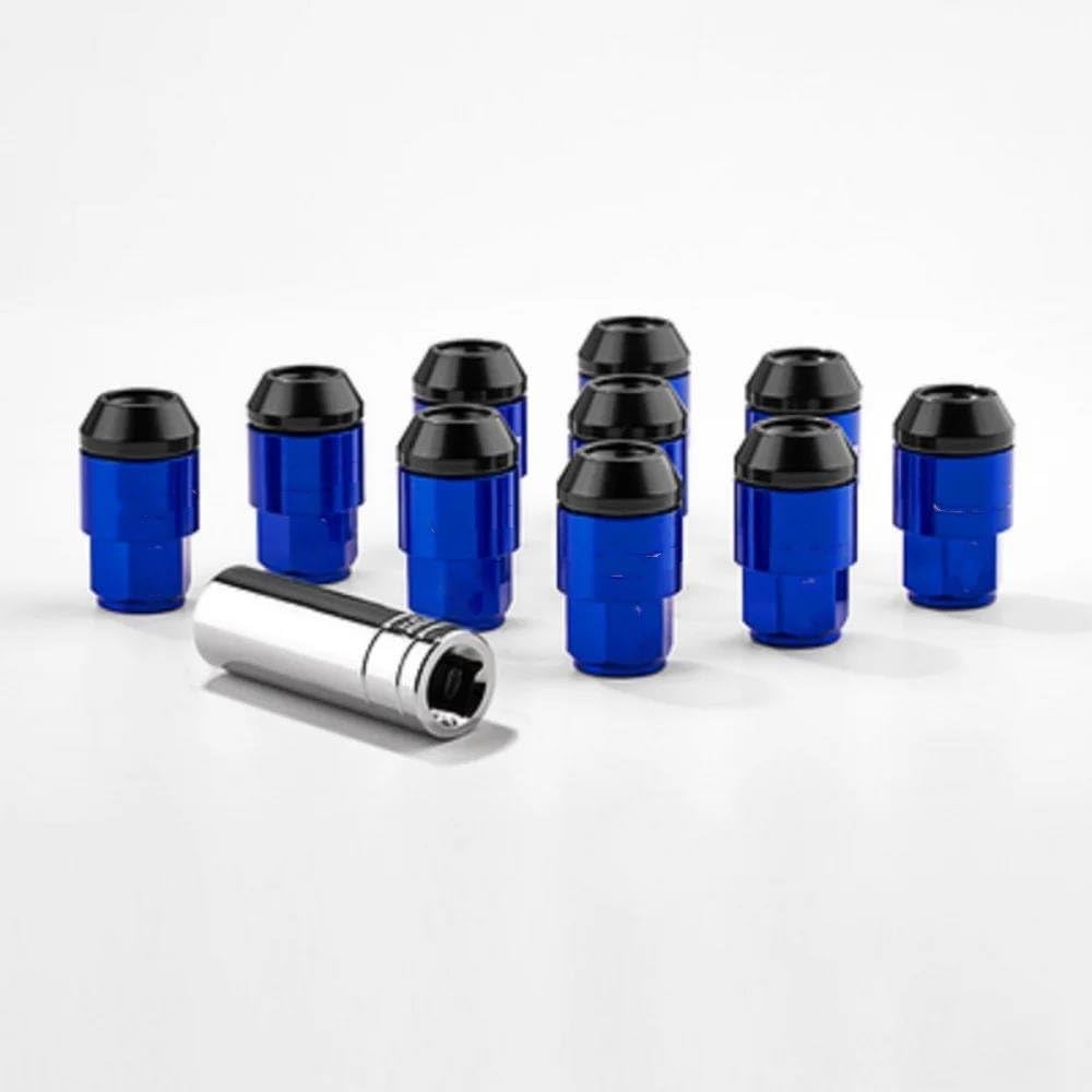 RAVTAKL Radnabenschraube Autozubehör Aluminium Eisen Außenteile Radschrauben Auto Radmuttern Radmuttern Nabenschraube M12x1.25 20St(Blue) von RAVTAKL