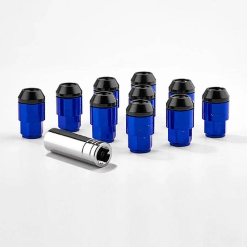 RAVTAKL Radnabenschraube Autozubehör Aluminium Eisen Außenteile Radschrauben Auto Radmuttern Radmuttern Nabenschraube M12x1.25 20St(Blue) von RAVTAKL