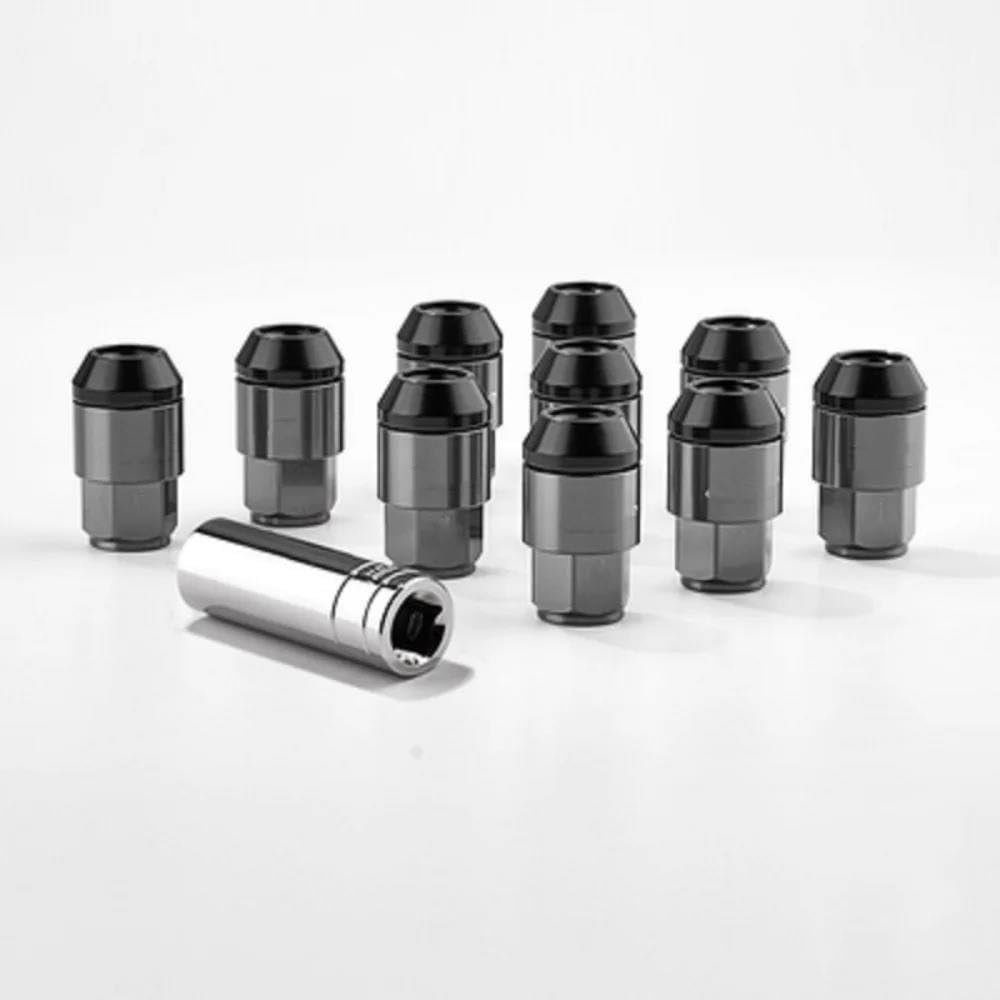 RAVTAKL Radnabenschraube Autozubehör Aluminium Eisen Außenteile Radschrauben Auto Radmuttern Radmuttern Nabenschraube M12x1.25 20St(Gray) von RAVTAKL