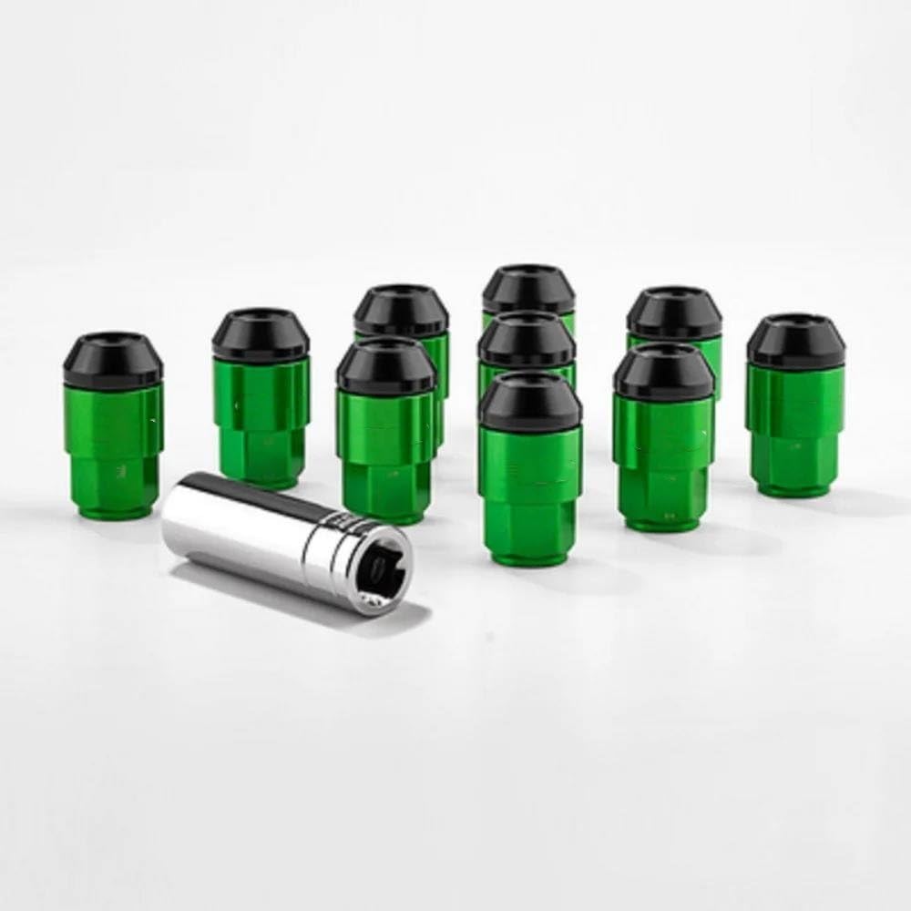 RAVTAKL Radnabenschraube Autozubehör Aluminium Eisen Außenteile Radschrauben Auto Radmuttern Radmuttern Nabenschraube M12x1.25 20St(Green) von RAVTAKL
