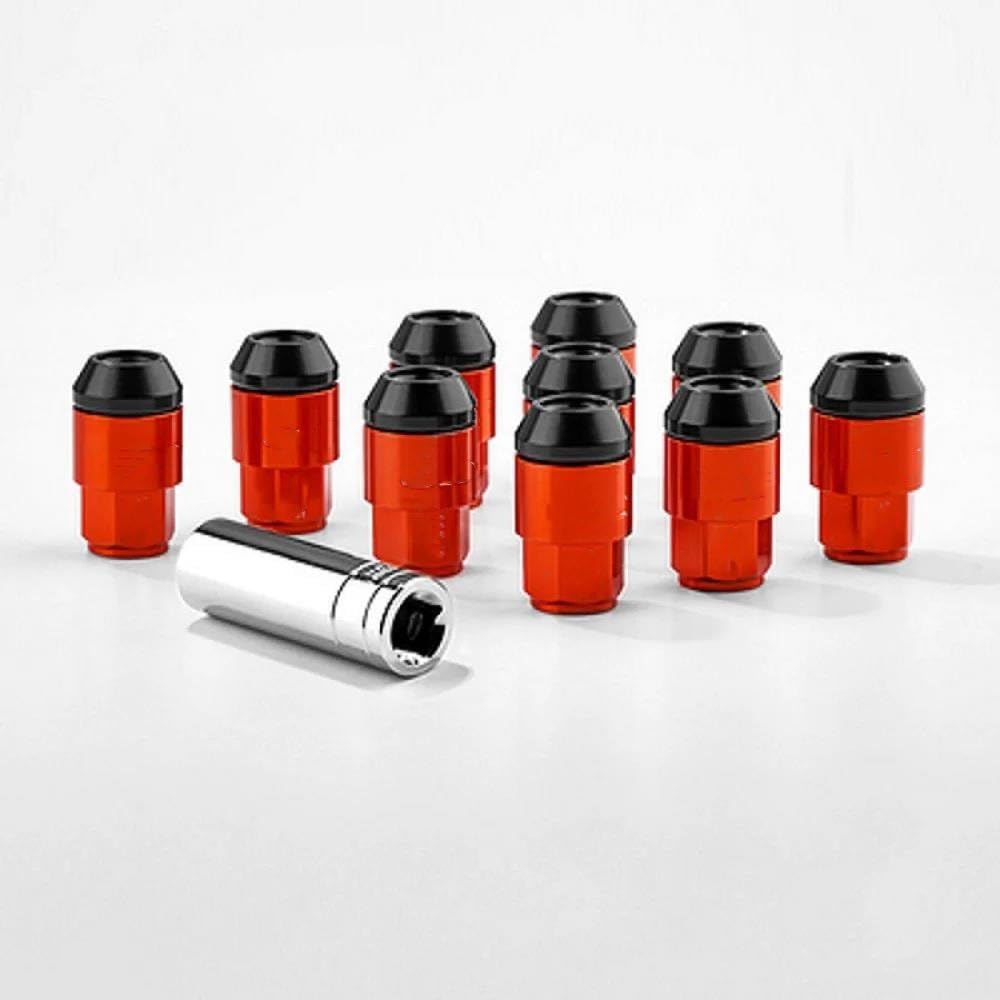 RAVTAKL Radnabenschraube Autozubehör Aluminium Eisen Außenteile Radschrauben Auto Radmuttern Radmuttern Nabenschraube M12x1.25 20St(Orange) von RAVTAKL