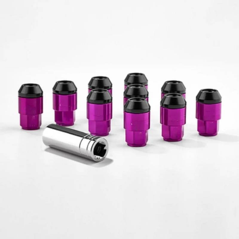 RAVTAKL Radnabenschraube Autozubehör Aluminium Eisen Außenteile Radschrauben Auto Radmuttern Radmuttern Nabenschraube M12x1.25 20St(Purple) von RAVTAKL
