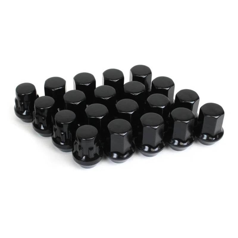 RAVTAKL Radnabenschraube Kompatibel Mit Chevrolet Autoradmuttern, Radschrauben M12 X 1,5/M12 X 1,25, Radsicherungsmuttern, Sechskantmuttern Aus Aluminium, 20 Stück(Black,M12x1.25) von RAVTAKL