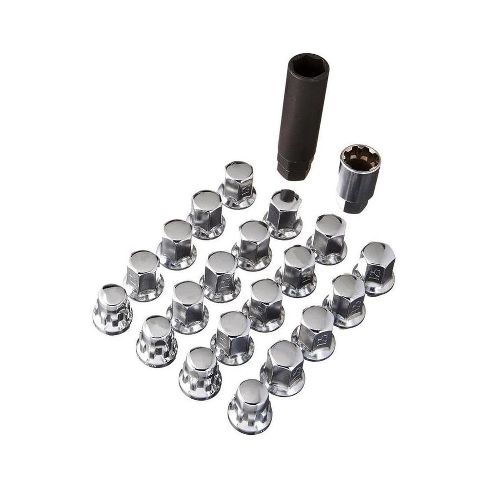 RAVTAKL Radnabenschraube Kompatibel Mit Chevrolet Autoradmuttern, Radschrauben M12 X 1,5/M12 X 1,25, Radsicherungsmuttern, Sechskantmuttern Aus Aluminium, 20 Stück(Silver,M12x1.5) von RAVTAKL