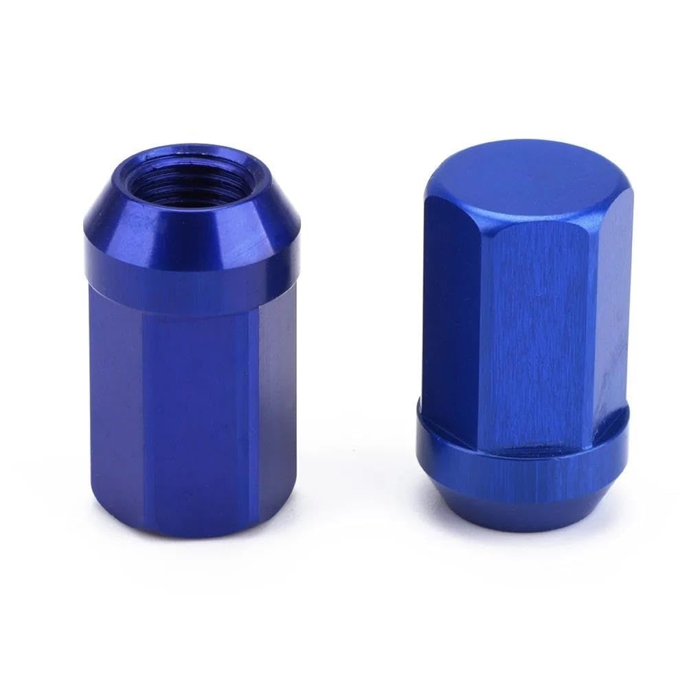 RAVTAKL Radnabenschraube Kompatibel Mit Chevrolet Für Equinox　　 Für Camaro Für Trailblazer Radmuttern HEX 17 Mm M12 X 1,25 M12 X 1,5 7075-T6 32 Mm Radmuttern Zubehör 20 Stück(Blue,M12x1.25) von RAVTAKL