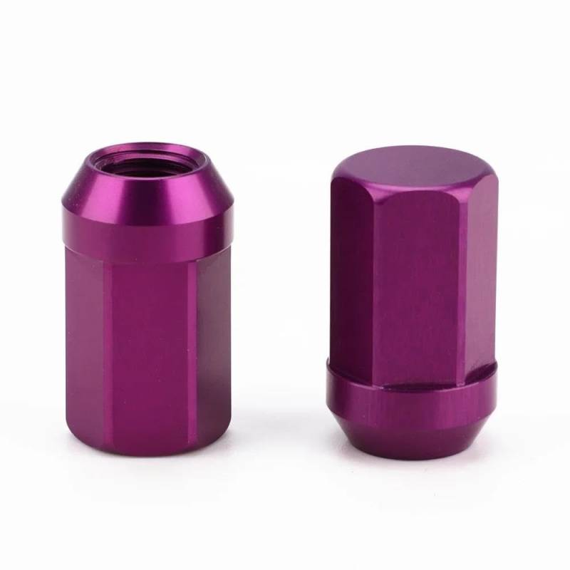 RAVTAKL Radnabenschraube Kompatibel Mit Chevrolet Für Equinox　　 Für Camaro Für Trailblazer Radmuttern HEX 17 Mm M12 X 1,25 M12 X 1,5 7075-T6 32 Mm Radmuttern Zubehör 20 Stück(Purple,M12x1.25) von RAVTAKL