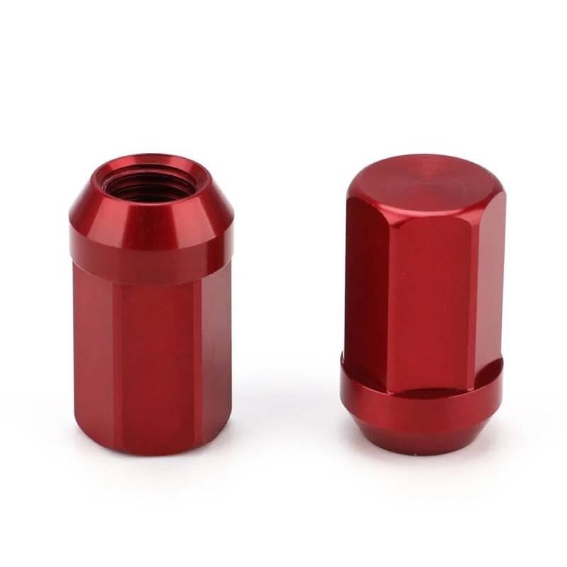 RAVTAKL Radnabenschraube Kompatibel Mit Chevrolet Für Equinox　　 Für Camaro Für Trailblazer Radmuttern HEX 17 Mm M12 X 1,25 M12 X 1,5 7075-T6 32 Mm Radmuttern Zubehör 20 Stück(Red,M12x1.5) von RAVTAKL