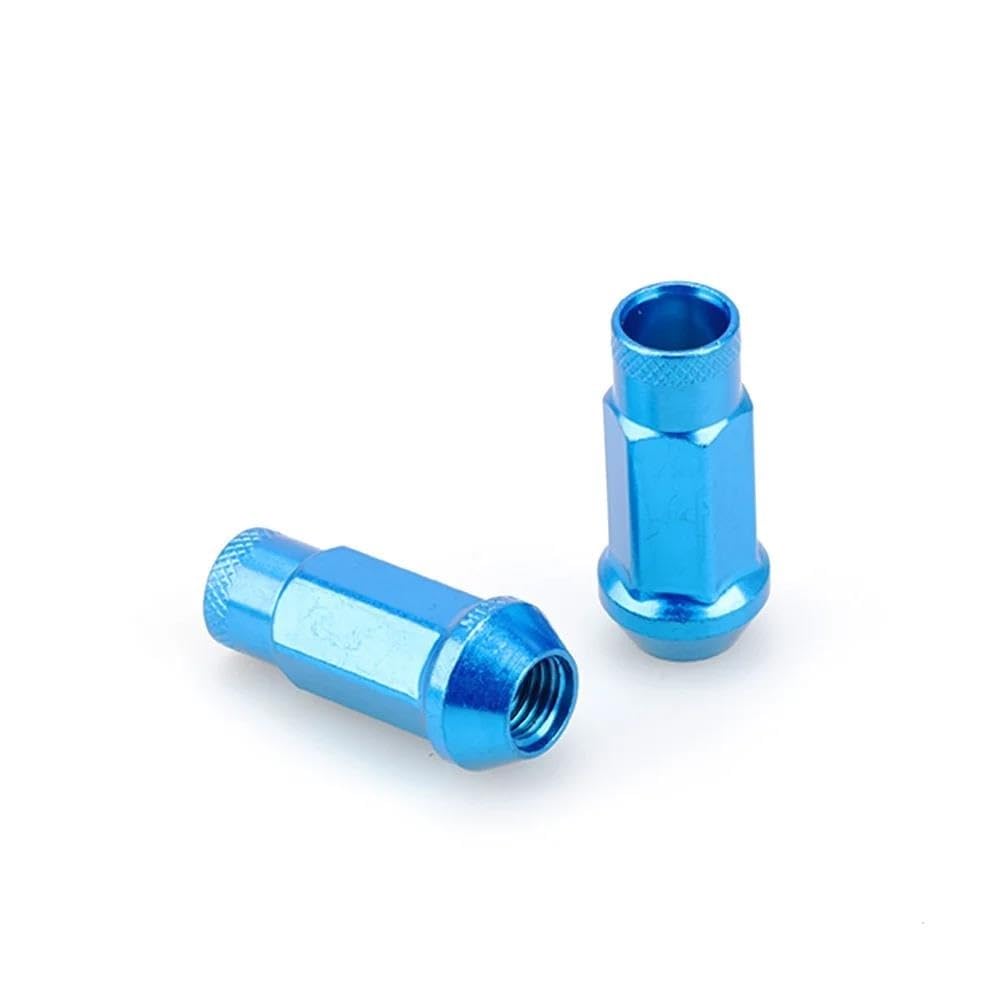 RAVTAKL Radnabenschraube Kompatibel Mit Chevrolet Stahl-Autoradmuttern Radmuttern M12x1,5 M12x1,25 Radschrauben 50MM 20 Stück(Burning Blue,M12x1.25) von RAVTAKL
