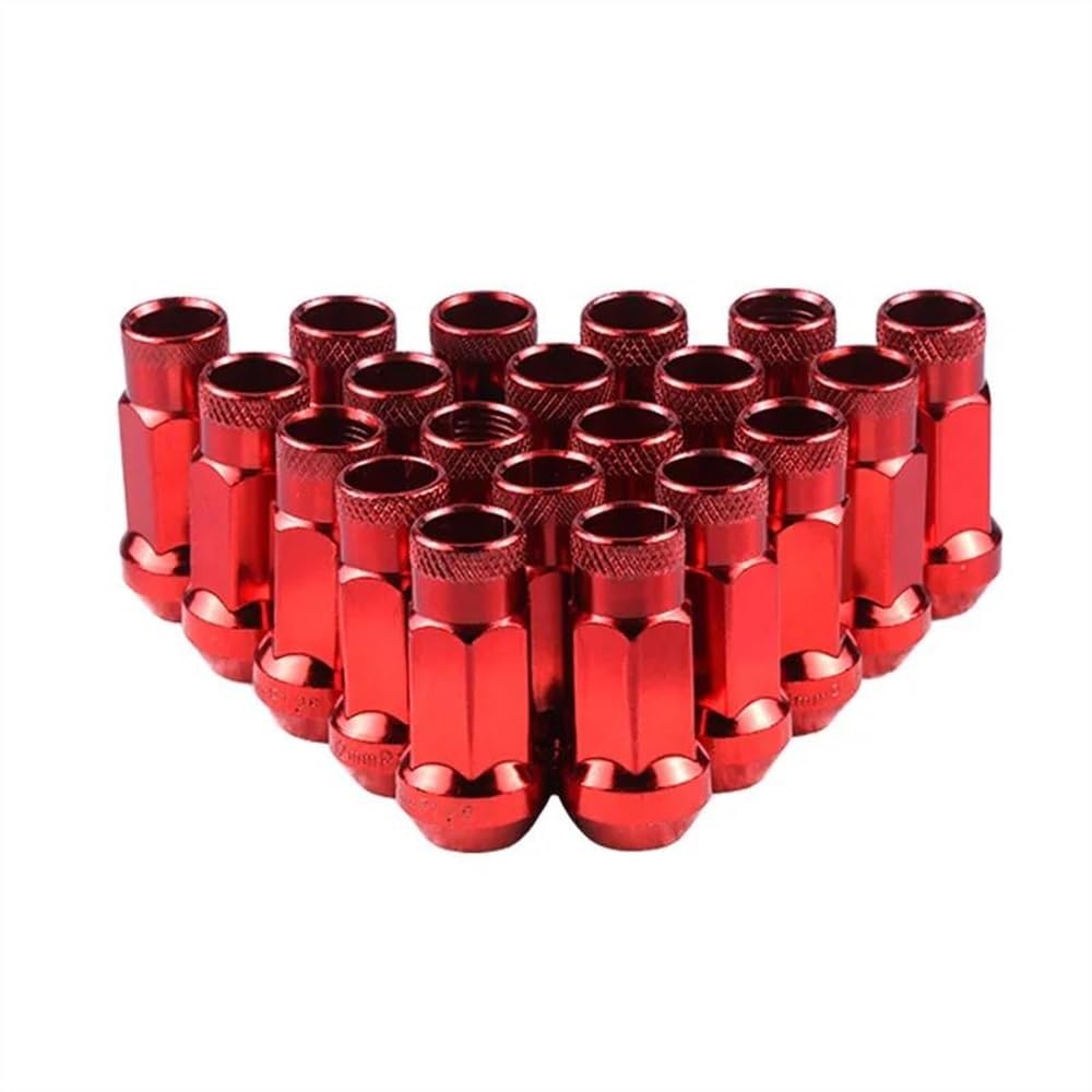 RAVTAKL Radnabenschraube Kompatibel Mit Hyundai Radstahlmuttern Radtuner Radmuttern Radschrauben M12x1,5 M12x1,25, 20 Stück(Red,M12x1.5) von RAVTAKL