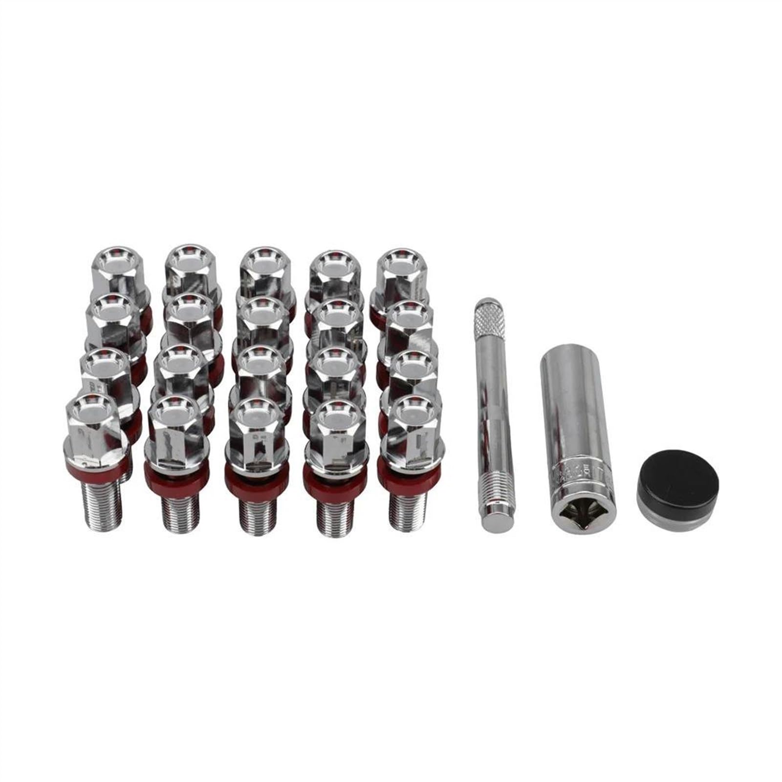 RAVTAKL Radnabenschraube Kompatibel Mit M14x 1,5 Stahlkugelsitz Radschrauben Radschrauben Radmuttern 38 Mm Gewindeschrauben Radmuttern 20 Stück(Silver) von RAVTAKL