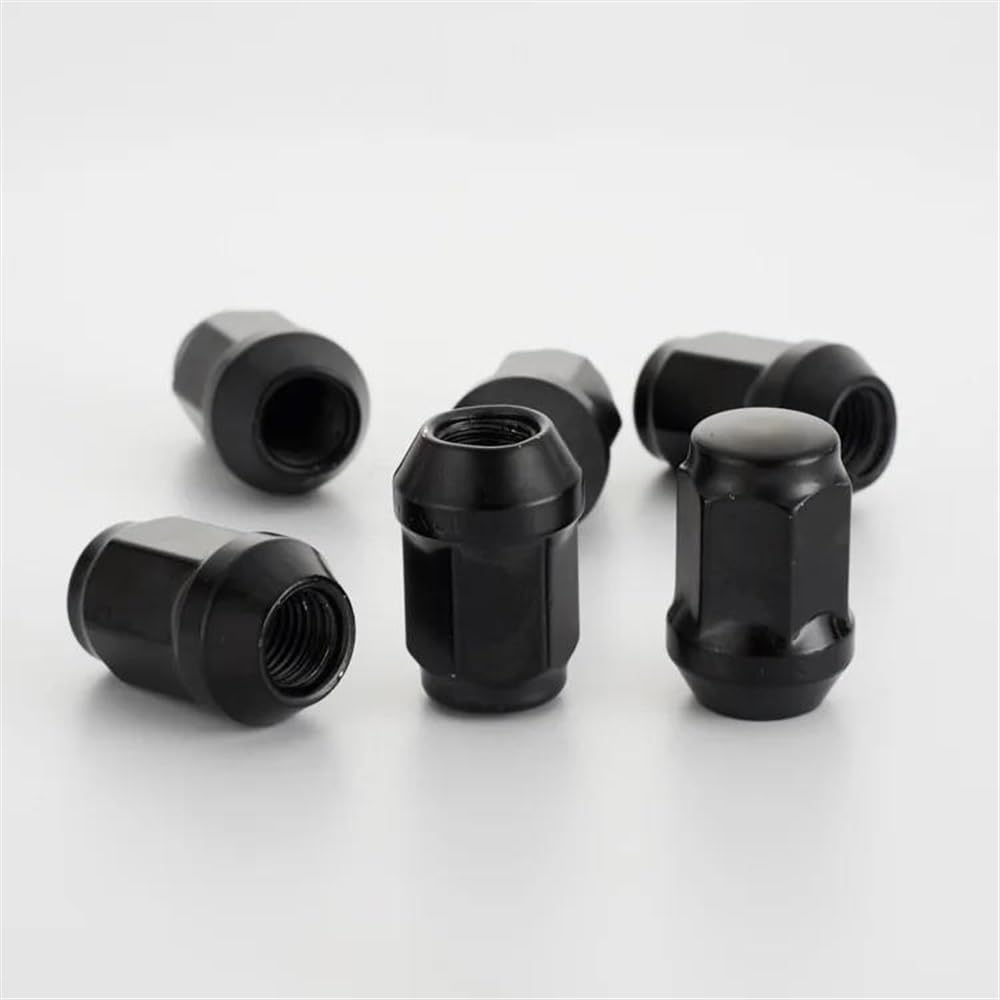 RAVTAKL Radnabenschraube Kompatibel Mit Mazda Auto-Radmuttern, Ausbuchtung, Eichelkegel, Stahlschrauben, Kopfdeckel, M14 X 1,5, M12 X 1,5, 4 Stück(Black,M12x1.5) von RAVTAKL